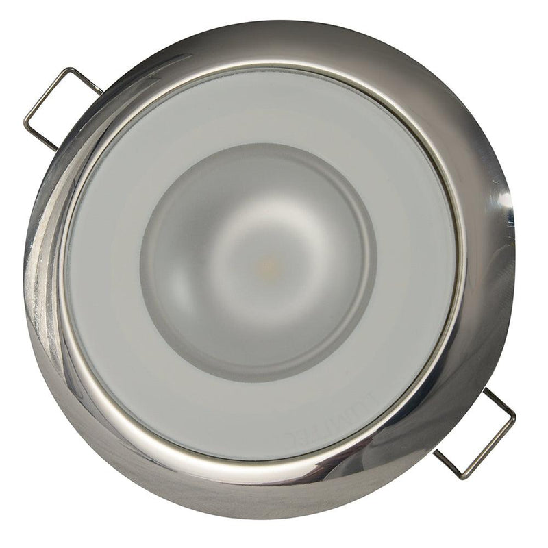 Lumitec Mirage - Flush Mount Down Light - Glass Finish/Polished SS Bezel - 2-Color White/Blue Dimming [113111] - Essenbay Marine