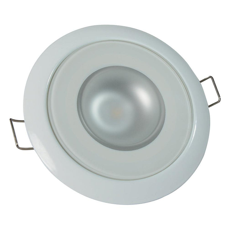 Lumitec Mirage - Flush Mount Down Light - Glass Finish/White Bezel - 4-Color White/Red/Blue/Purple Non-Dimming [113120] - Essenbay Marine