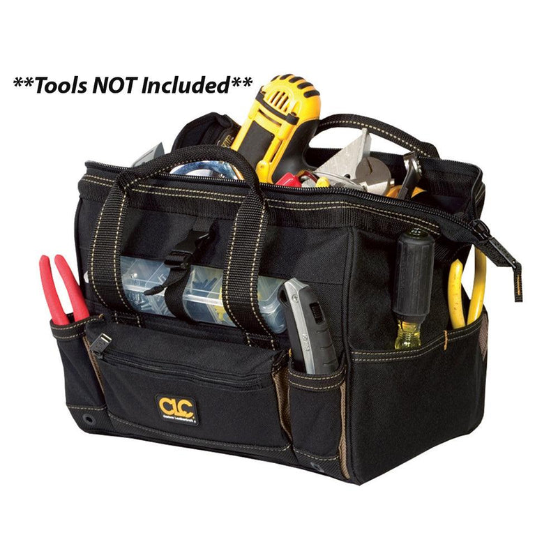 CLC 1533 Tool Bag w/Top-Side Plastic Parts Tray - 12" [1533] - Essenbay Marine