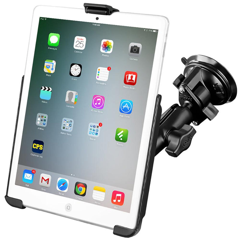 RAM Mount Suction Cup Mount w/Apple iPad mini EZ-ROLL'R Cradle [RAM-B-166-AP14U] - Essenbay Marine