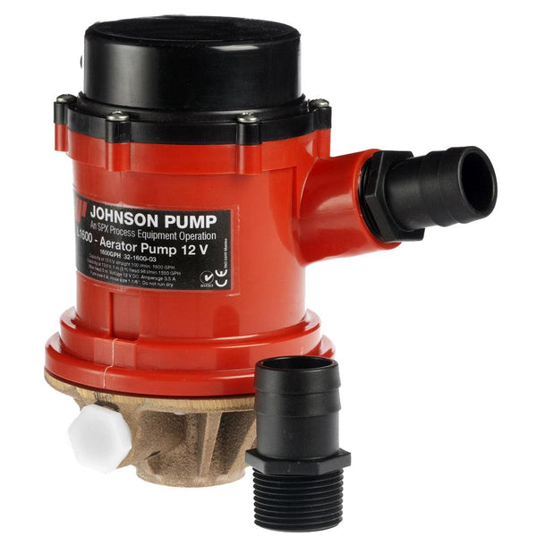 Johnson Pump Pro Series 1600 GPH Tournament Livewell/Baitwell Pump  - 12V [16004B] - Essenbay Marine