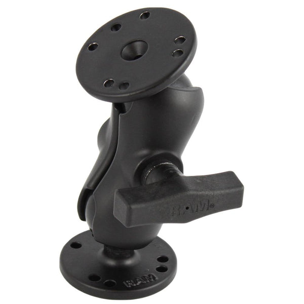 RAM Mount 1.5" Ball Mount w/Short Double Socket Arm & 2/2.5" Round Bases [RAM-101U-B] - Essenbay Marine