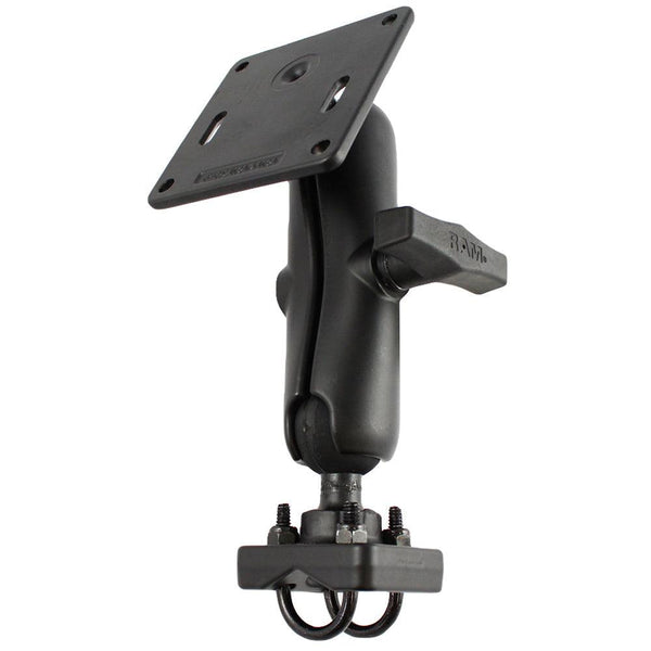 RAM Mount 1.5" Rail Mount w/Double U-Bolt Bases & 3.625" Square Base [RAM-334-1U] - Essenbay Marine