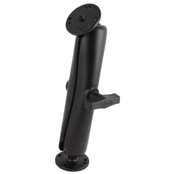 RAM Mount Ball Mount w/Long Double Socket Arm & 2-2.5" Round Bases w/AMPs Pattern [RAM-101U-D] - Essenbay Marine