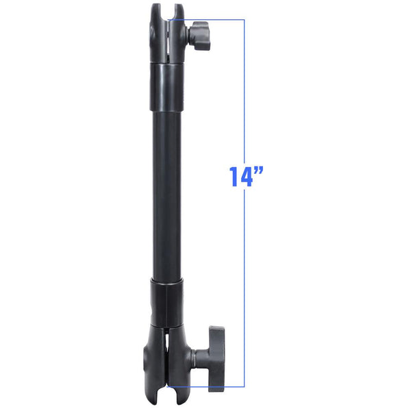 RAM Mount 14" Long Extension Pole w/1" and 1.5" Single Open Socket [RAP-CB-201-14U] - Essenbay Marine