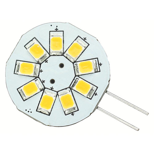 Lunasea G4 8 LED Side Pin Light Bulb - 12VAC or 10-30VDC/1.2W/123 Lumens - Warm White [LLB-216W-21-00] - Essenbay Marine