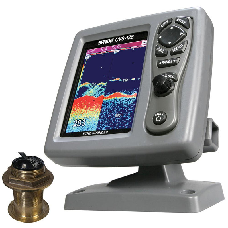 SI-TEX CVS-126 Dual Frequency Color Echo Sounder w/B60 12 Transducer B-60-12-CX [CVS-1266012] - Essenbay Marine