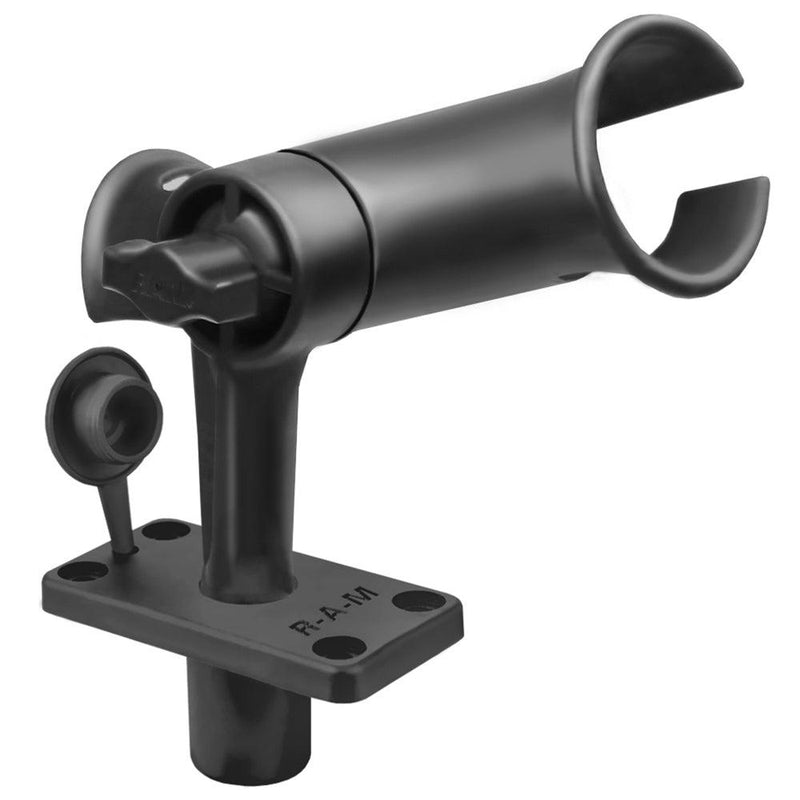 RAM Mount RAM Tube Jr. Rod Holder w/Short 4" Length Post Spline & Flush Mounting Base [RAP-390-SFU] - Essenbay Marine