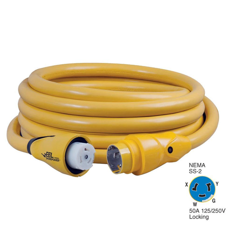 Marinco CS504-25 EEL 50A 125V/250V Shore Power Cordset - 25' - Yellow [CS504-25] - Essenbay Marine