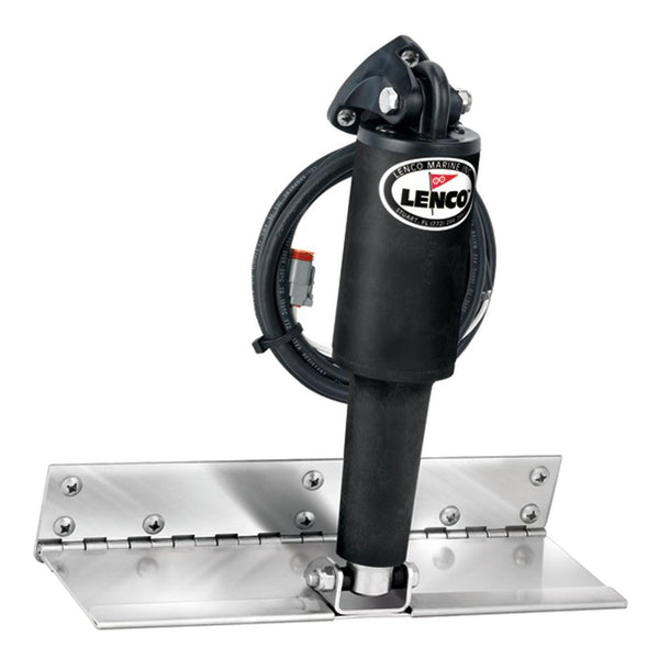 Lenco 4" x 12" Limited Space Trim Tab Kit w/o Switch Kit 12V - Electro-Polished - Short Actuator [15088-101] - Essenbay Marine