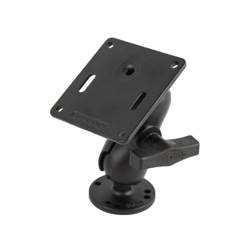 RAM Mount 3.625" Vesa Plate w/75 x 75mm Hole Pattern and Short Arm Surface Mount [RAM-101U-B-2461] - Essenbay Marine