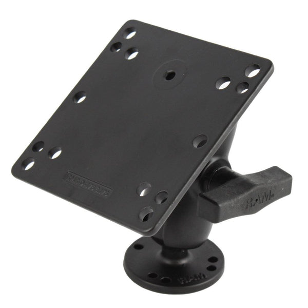 RAM Mount 4.75" Square Base VESA Plate 75mm and 100mm Hole Patterns w/Short Arm Surface Mount [RAM-101U-B-246] - Essenbay Marine