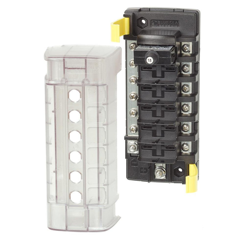 Blue Sea 5052 ST CLB Circuit Breaker Block - 6 Position w/Negative Bus [5052] - Essenbay Marine