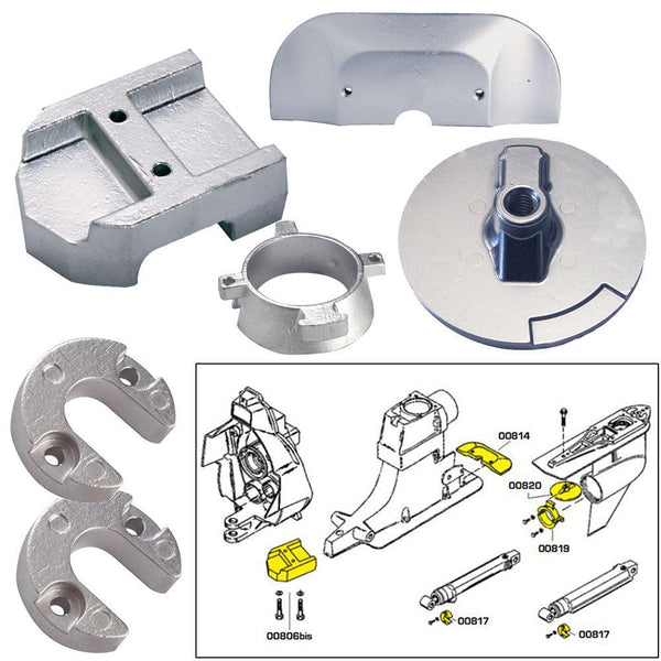 Tecnoseal Anode Kit w/Hardware - Mercury Alpha 1 Gen 2 - Aluminum [20801AL] - Essenbay Marine
