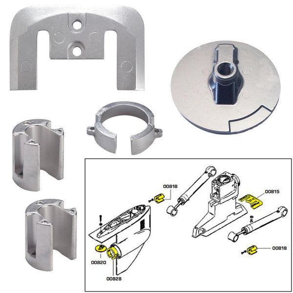 Tecnoseal Anode Kit w/Hardware - Mercury Bravo 1 - Aluminum [20803AL] - Essenbay Marine