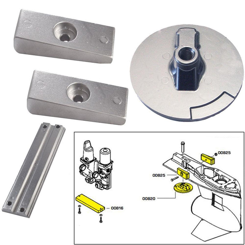 Tecnoseal Anode Kit w/Hardware - Mercury Verado 4 - Aluminum [20814AL] - Essenbay Marine
