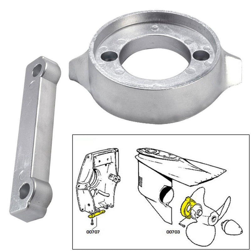 Tecnoseal Anode Kit w/Hardware - Volvo 280 - Zinc [20701] - Essenbay Marine