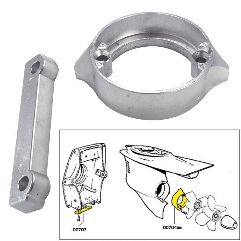 Tecnoseal Anode Kit w/Hardware - Volvo Duo-Prop 280 - Zinc [20702] - Essenbay Marine