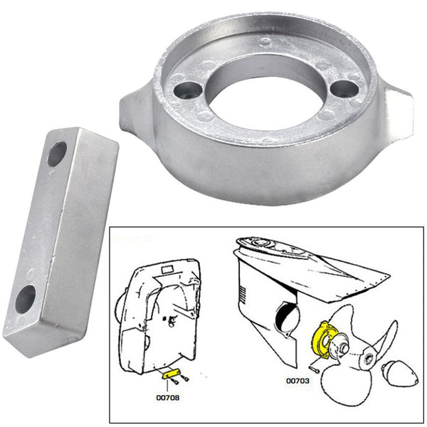 Tecnoseal Anode Kit w/Hardware - Volvo 290 - Zinc [20705] - Essenbay Marine