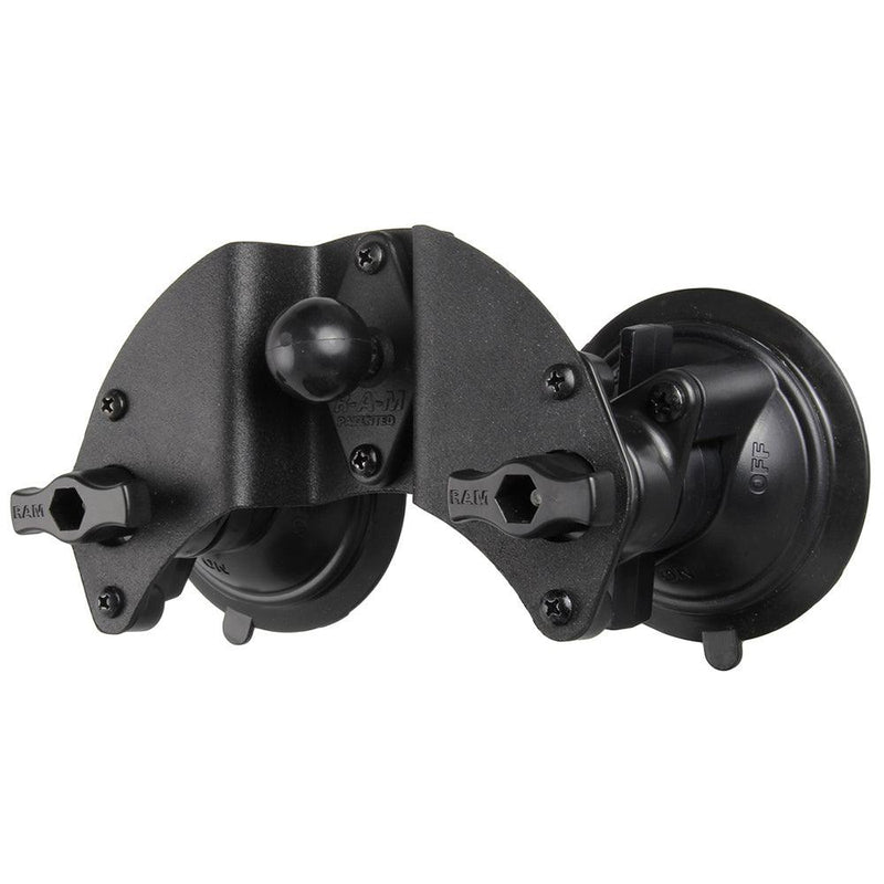 RAM Mount Dual Articulating Suction Cup Base w/1" Ball Base [RAM-B-189B-PIV1U] - Essenbay Marine