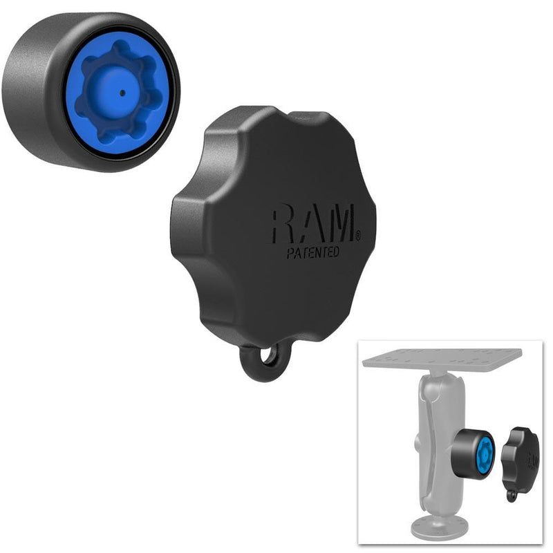 RAM Mount Mixed Combination Pin-Lock Security Knob & Key Knob f/1" Diameter B Size Arms [RAP-S-KNOB3U] - Essenbay Marine