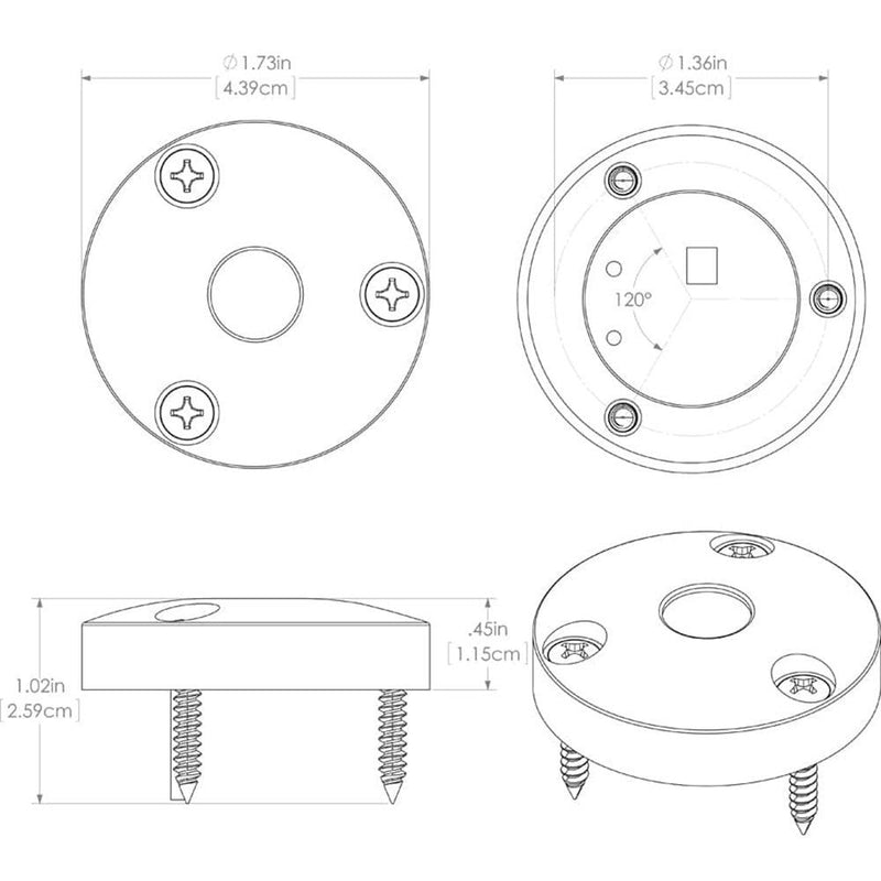 Lumitec "Anywhere" Light - Brushed Housing - Tri-Color - White, Blue & Red [101071] - Essenbay Marine