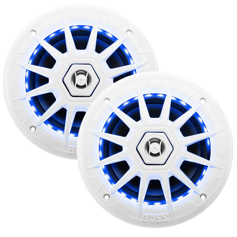 Boss Audio 6.5" MRGB65 Speakers w/RGB Lighting - White - 200W [MRGB65] - Essenbay Marine