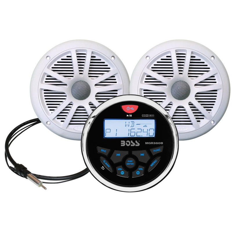 Boss Audio MCKGB350W.6 Marine Stereo  6.5" Speaker Kit - White [MCKGB350W.6] - Essenbay Marine