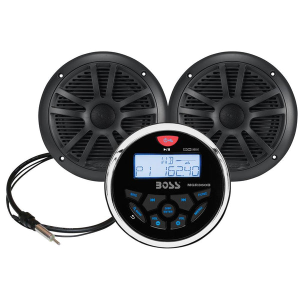 Boss Audio MCKGB350W.6 Marine Stereo  6.5" Speaker Kit - Black [MCKGB350B.6] - Essenbay Marine