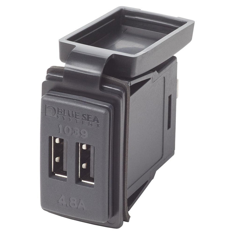 Blue Sea Dual USB Charger - 24V Contura Mount [1039] - Essenbay Marine