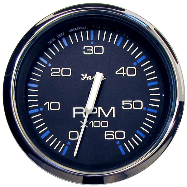 Faria Chesapeake Black 4" Tachometer - 6000 RPM (Gas) (Inboard  I/O) [33710] - Essenbay Marine