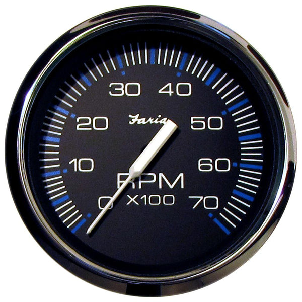 Faria Chesapeake Black 4" Tachometer - 7000 RPM (Gas) (All Outboards) [33718] - Essenbay Marine