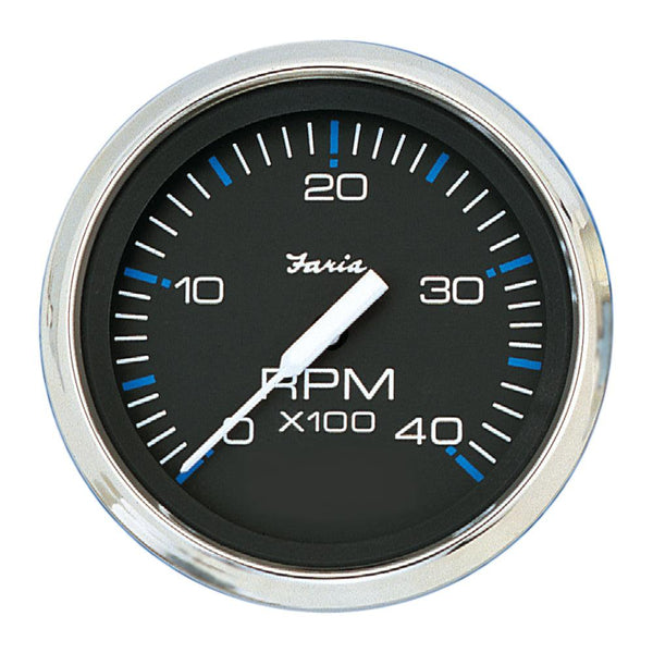 Faria Chesapeake Black 4" Tachometer - 4000 RPM (Diesel) [33742] - Essenbay Marine
