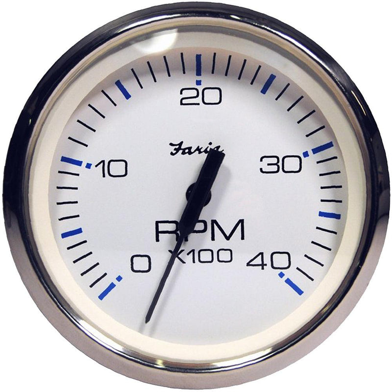 Faria Chesapeake White SS 4" Tachometer - 4000 RPM (Diesel) (Magnetic Pick-Up) [33818] - Essenbay Marine