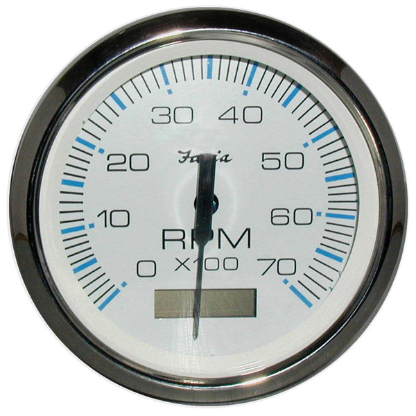 Faria Chesapeake White SS 4" Tachometer w/Hourmeter - 7000 RPM (Gas) (Outboard) [33840] - Essenbay Marine