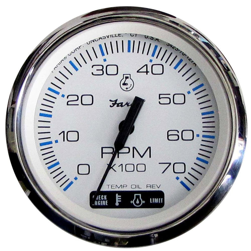 Faria Chesapeake White SS 4" Tachometer w/Suzuki Monitor - 7000 RPM (Gas) (Suzuki Outboard) [33860] - Essenbay Marine