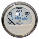 Faria Chesapeake White SS 2" Oil Pressure Gauge (80 PSI) [13802] - Essenbay Marine