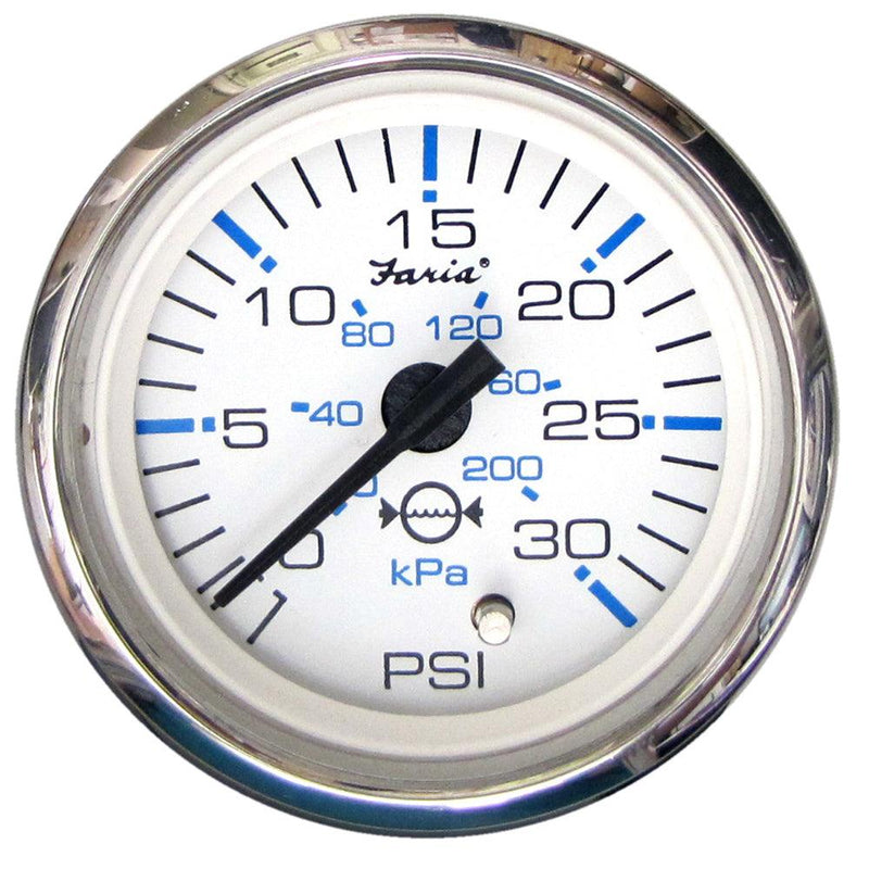 Faria Chesapeake White SS 2" Water Pressure Gauge (30 PSI) [13812] - Essenbay Marine