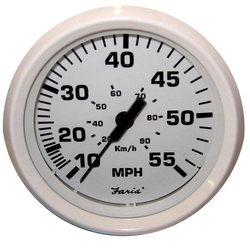 Faria Dress White 4" Speedometer - 55 MPH (Pitot) [33112] - Essenbay Marine