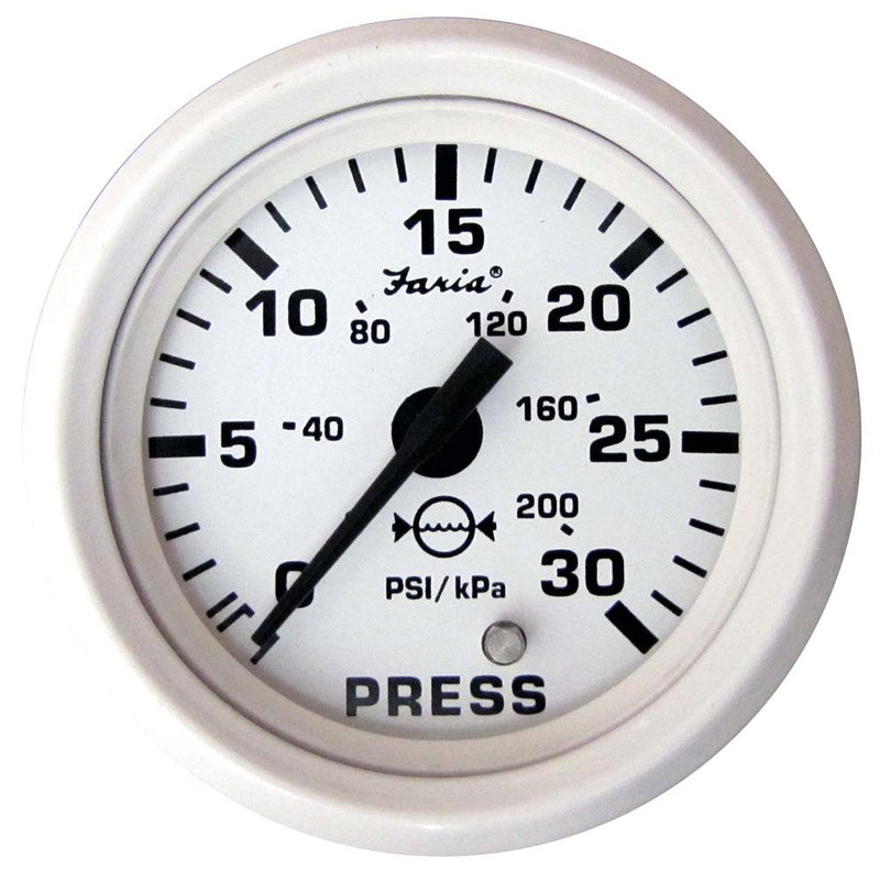 Faria Dress White 2" Water Pressure Gauge (30 PSI) [13108] - Essenbay Marine