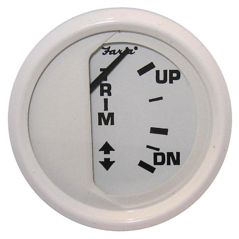 Faria Dress White 2" Trim Gauge (Mercury / Mariner / Mercruiser / Volvo DP / Yamaha 01 and newer) [13122] - Essenbay Marine