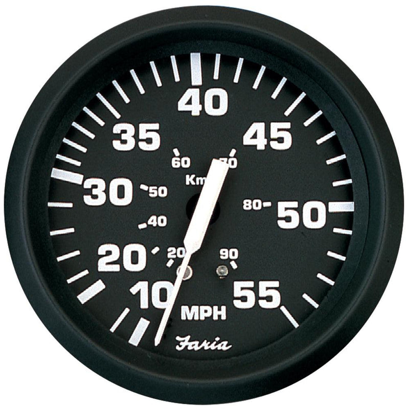 Faria Euro Black 4" Speedometer - 55MPH (Pitot) [32810] - Essenbay Marine