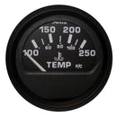 Faria Euro Black 2" Water Temperature Gauge (100-250 DegreeF) [12812] - Essenbay Marine