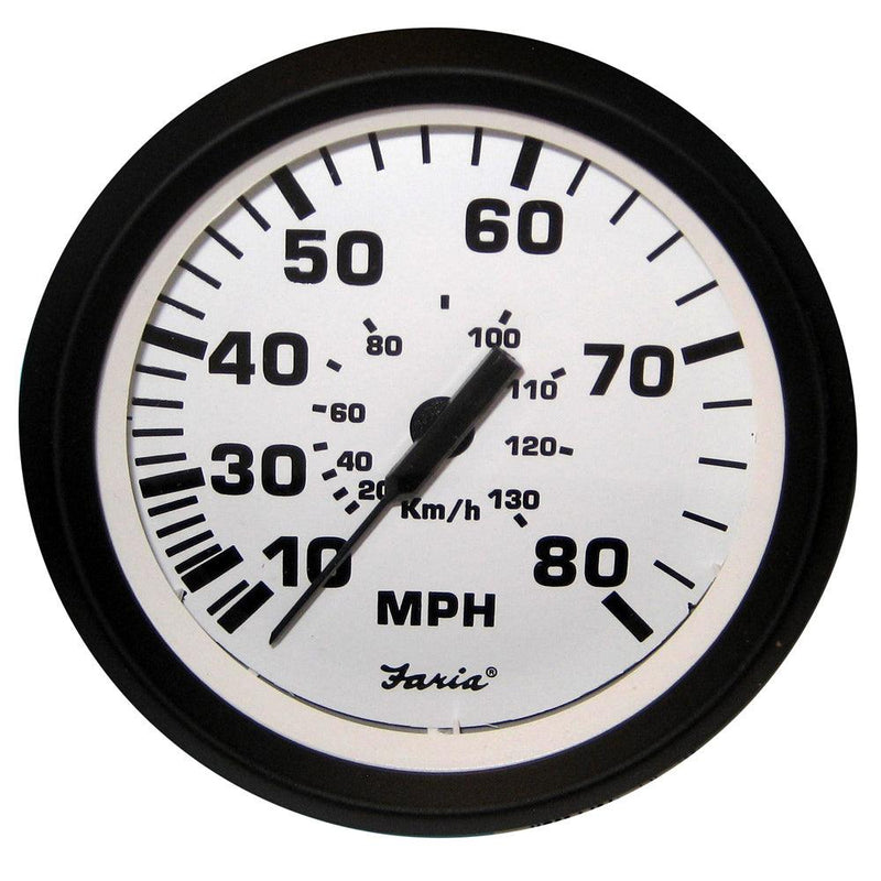 Faria Euro White 4" Speedometer - 80MPH (Pitot) [32910] - Essenbay Marine