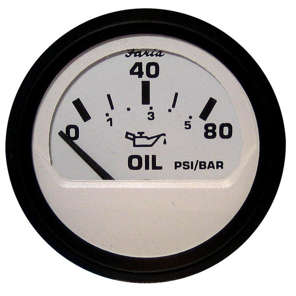 Faria Euro White 2" Oil Pressure Gauge (80 PSI) [12902] - Essenbay Marine