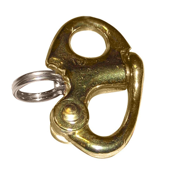 Ronstan Brass Snap Shackle - Fixed Bail - 41.5mm (1-5/8") Length [RF6000] - Essenbay Marine