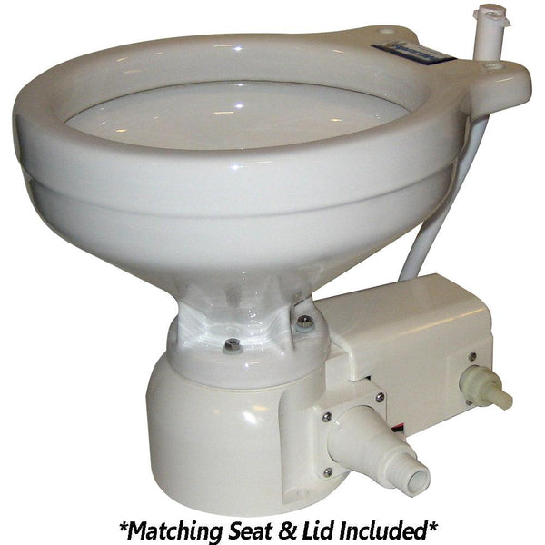 Raritan Sea Era Toilet - Marine Size - Freshwater Solenoid - Straight  90 Discharge - Smart Toilet Control - 12v [162MF012] - Essenbay Marine