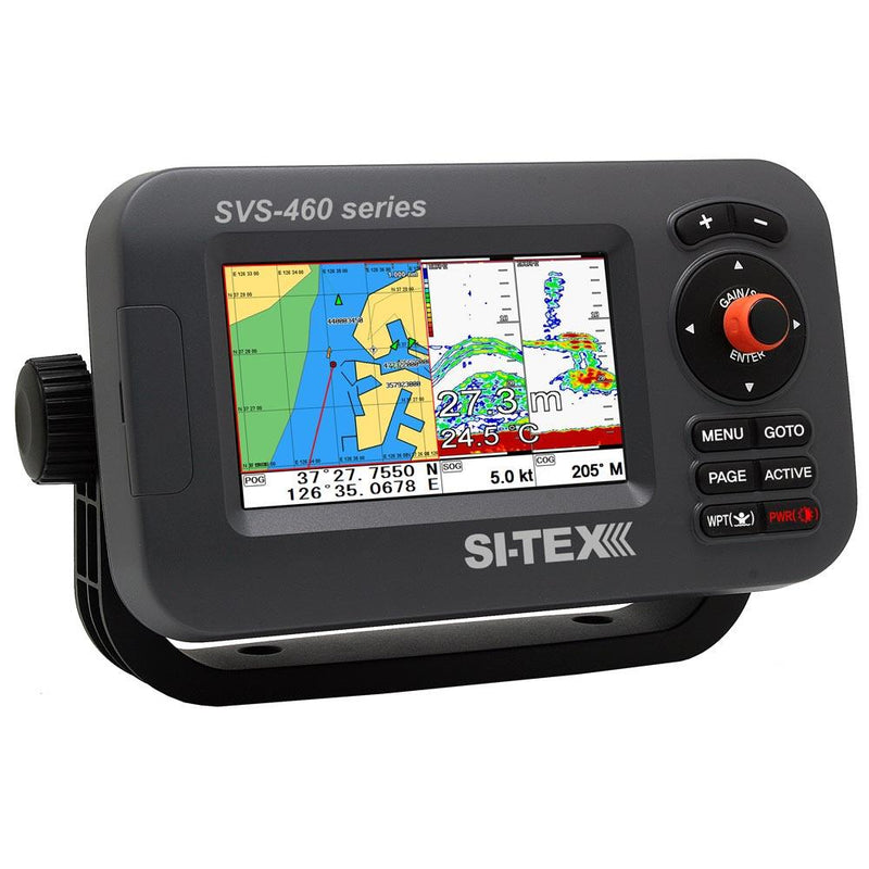 SI-TEX SVS-460CE Chartplotter - 4.3" Color Screen w/Internal  External GPS Antennas  Navionics+ Flexible Coverage [SVS-460CE] - Essenbay Marine
