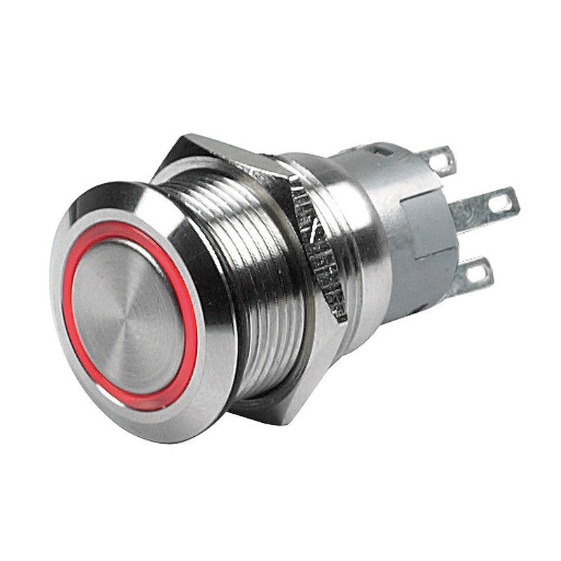 Marinco Push-Button Switch - 12V Momentary (On)/Off - Red LED [80-511-0002-01] - Essenbay Marine