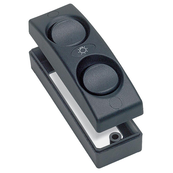 Marinco Contour 1100 Series Double Interior Switch - On/Off - Black [1101-BK] - Essenbay Marine